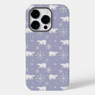 Funda Para iPhone 14 Pro De Case-Mate Patrón de navidades con osos polares y copos de ni