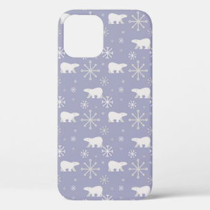 Funda Para iPhone 12 Pro Patrón de navidades con osos polares y copos de ni