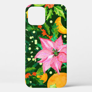 Funda Para iPhone 12 Patrón de Navidades de acuarela sin foco con punin