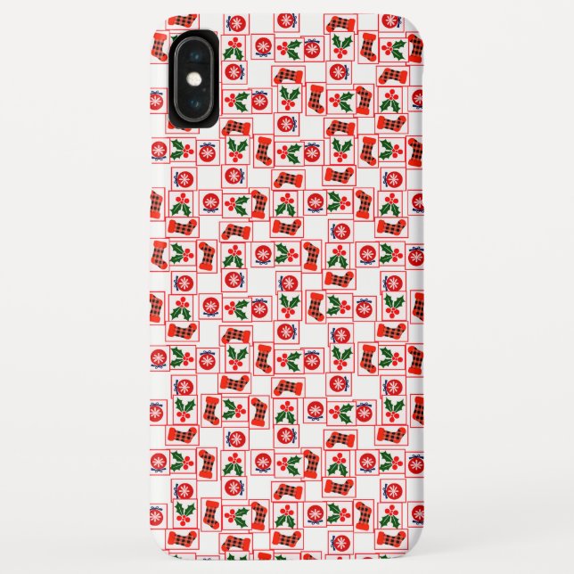 Funda De Case-Mate Para iPhone Patrón de Navidades festivos (Reverso)