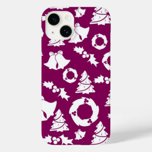 Funda Para iPhone 14 De Case-Mate Patrón de Navidades púrpura