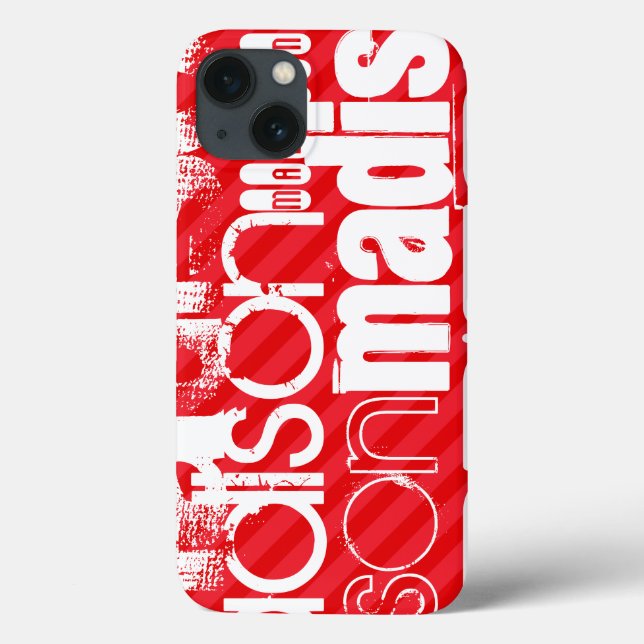 Funda De Case-Mate Para iPhone Patrón de nombre personalizado en franjas diagonal (Reverso)