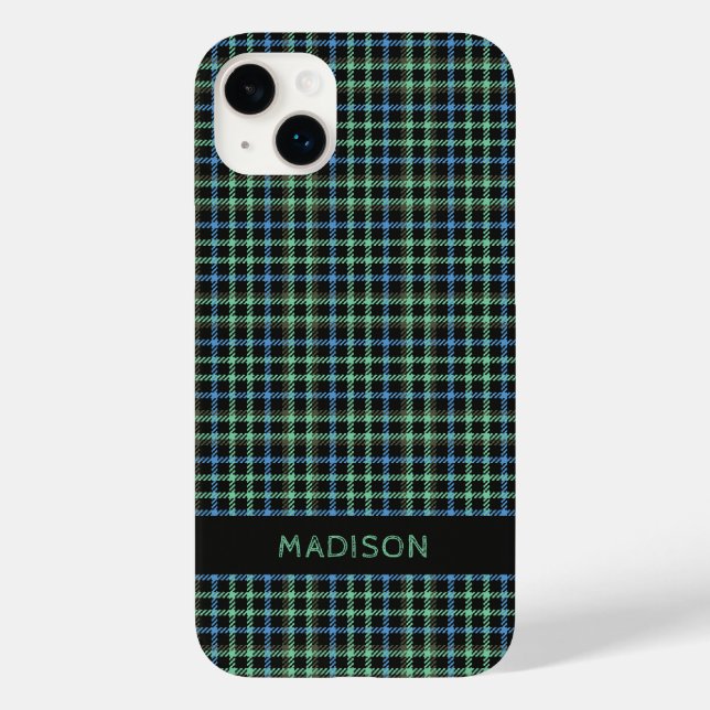 Funda De Case-Mate Para iPhone Patrón de nombre personalizado / Tartán (Reverso )