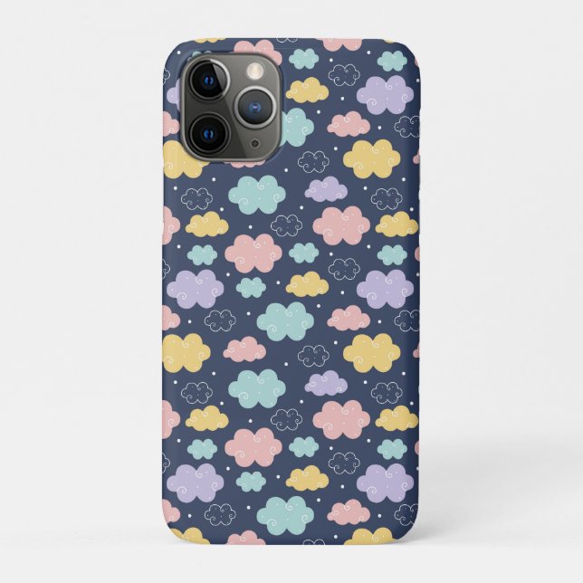 Funda De Case-Mate Para iPhone Patrón de nube de Kawaii (Reverso)