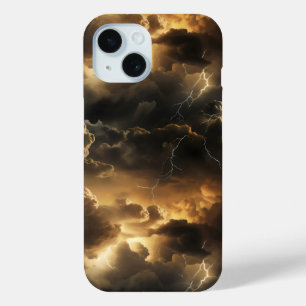 Funda Para iPhone 15 Patrón de nubes de tormenta