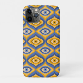 Funda Para iPhone 11 Pro Patrón de ojo psicodélico amarillo índigo azul