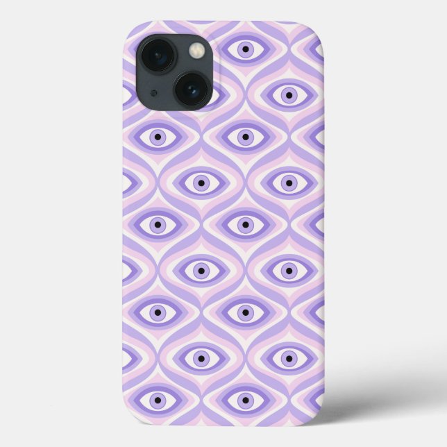Funda De Case-Mate Para iPhone Patrón de ojos púrpura - Gótico Trippy Pastel (Reverso)