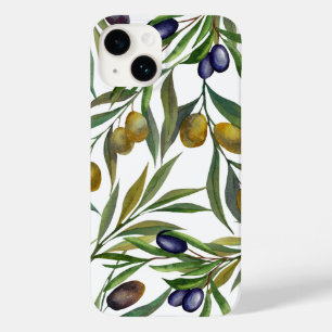 Funda Para iPhone 14 De Case-Mate Patrón de olivo en acuarela verde salvia estilo fr