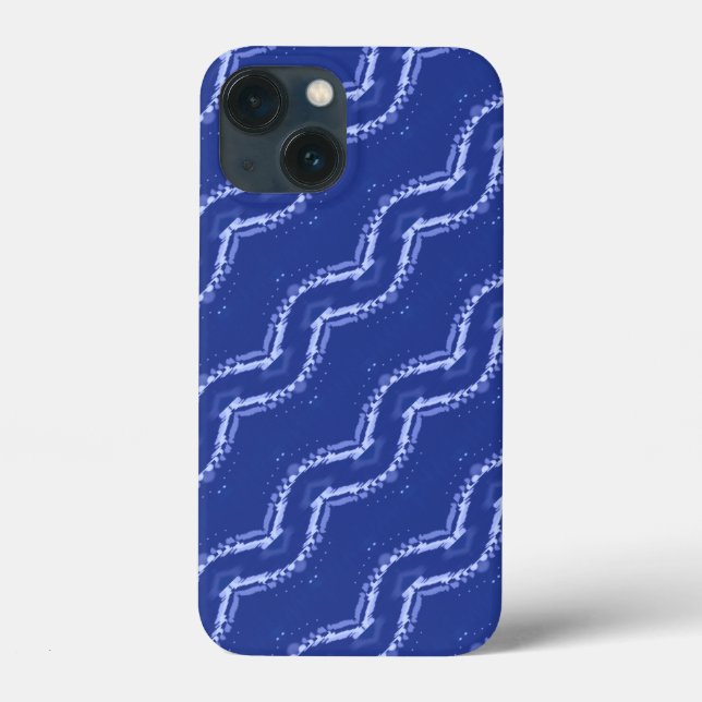 Funda De Case-Mate Para iPhone Patrón de ondas azules abstractas (Reverso )