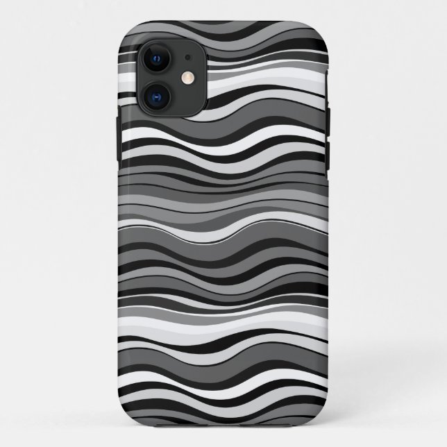 Funda De Case-Mate Para iPhone Patrón de ondas monocromas (Reverso)