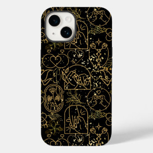 Funda Para iPhone 14 De Case-Mate Patrón de ornamentos bodas en Gold Black BG