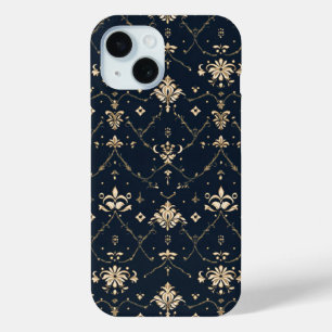 Funda Para iPhone 15 Patrón de oro clásico