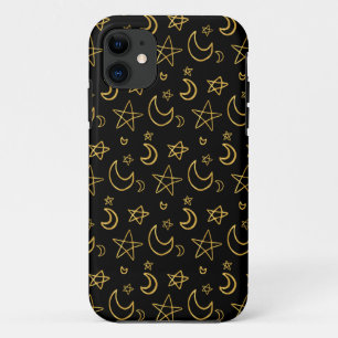Funda Para iPhone 11 Patrón de oro de lunas y estrellas