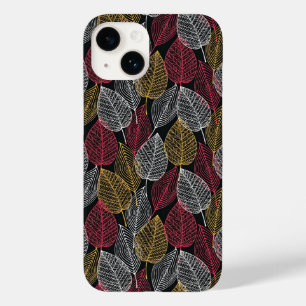 Funda Para iPhone 14 De Case-Mate Patrón de otoño de hojas de esqueleto modernas