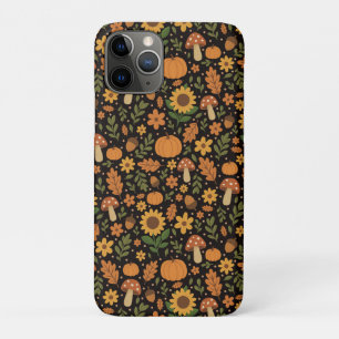 Funda Para iPhone 11 Pro Patrón de Otoño Rústico Dibujado a Mano