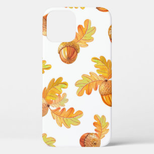 Funda Para iPhone 12 patrón de otoño sin soldadura con hojas de roble