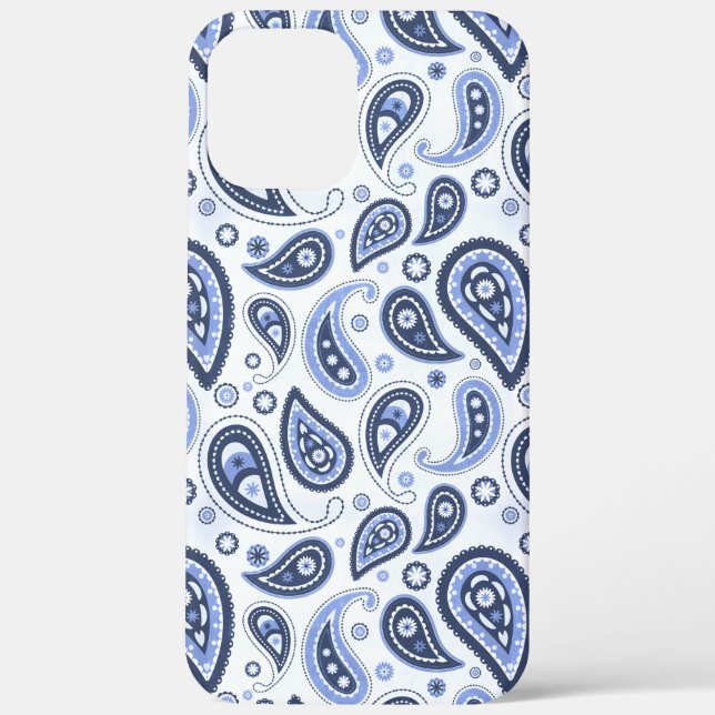 Funda De Case-Mate Para iPhone Patrón de Paisley Azul (Reverso )
