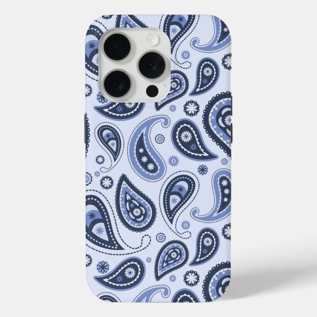 Funda De Case-Mate Para iPhone Patrón de Paisley Azul (Reverso )