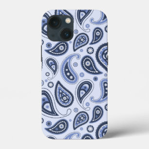 Funda Para iPhone 13 Mini Patrón de Paisley Azul