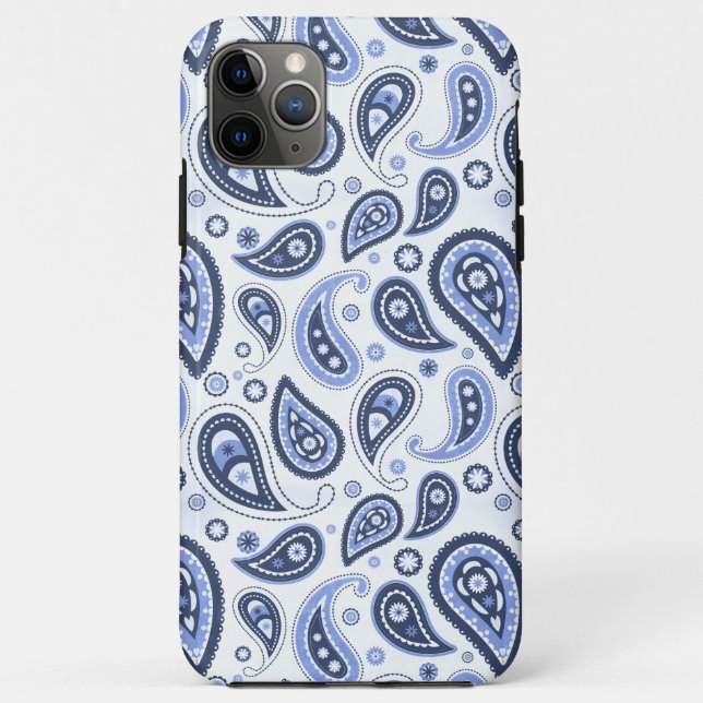 Funda De Case-Mate Para iPhone Patrón de Paisley Azul (Reverso)