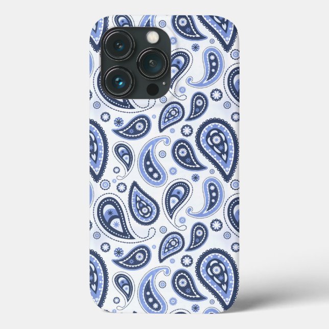 Funda De Case-Mate Para iPhone Patrón de Paisley Azul (Reverso )