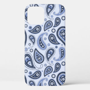 Funda Para iPhone 12 Pro Patrón de Paisley Azul
