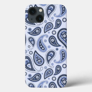 Funda Para iPhone 13 Patrón de Paisley Azul