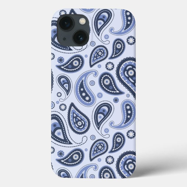 Funda De Case-Mate Para iPhone Patrón de Paisley Azul (Reverso)