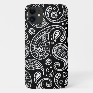 Funda Para iPhone 11 Patrón de paisley blanco y negro