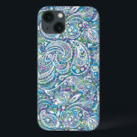 Funda Para iPhone 13 Patrón de Paisley Floral Colorida<br><div class="desc">Elegante,  colorido,  de fondo abstracto,  con un diseño blanco inmaculado de color nórdico y paisajístico.</div>