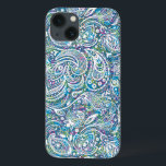Funda Para iPhone 13 Patrón de Paisley Floral Colorida<br><div class="desc">Elegante,  colorido,  de fondo abstracto,  con un diseño blanco inmaculado de color nórdico y paisajístico.</div>