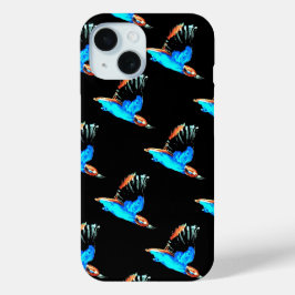 Funda Para iPhone 15 Patrón de pájaro Kingfishers