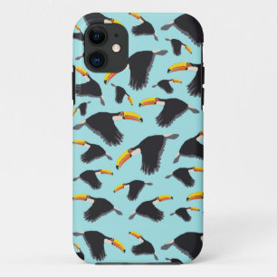 Funda Para iPhone 11 Patrón de pájaro tropical tóxico colorido