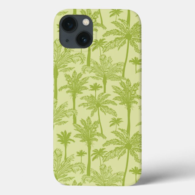 Funda De Case-Mate Para iPhone Patrón de palmeras verdes (Reverso)