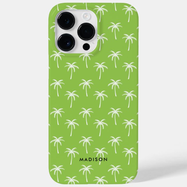Funda De Case-Mate Para iPhone Patrón de palmeras verdes (Reverso)