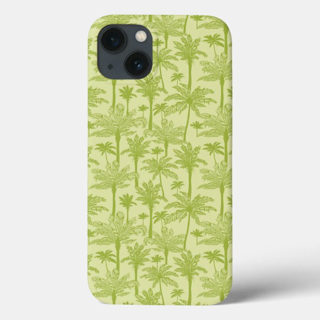 Funda De Case-Mate Para iPhone Patrón de palmeras verdes (Reverso)