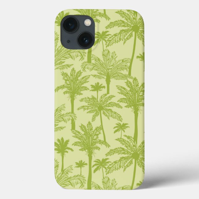 Funda De Case-Mate Para iPhone Patrón de palmeras verdes (Reverso)