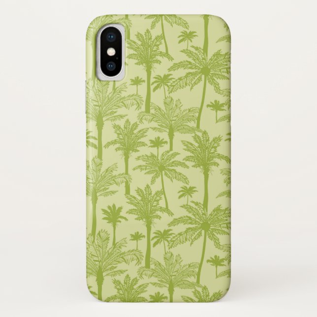 Funda De Case-Mate Para iPhone Patrón de palmeras verdes (Reverso)