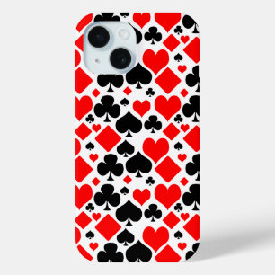 Funda Para iPhone 15 Patrón de Palo de Cartas de Juego