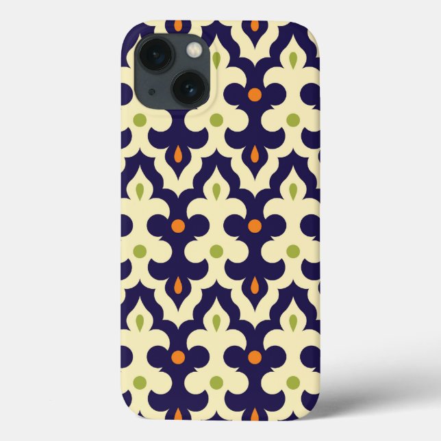 Funda De Case-Mate Para iPhone Patrón de papel pintado arabesco de Damask paisley (Reverso)
