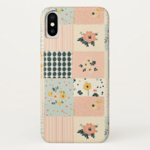 Funda Para iPhone X Patrón de parchwork floral vintage - Pastel (12)