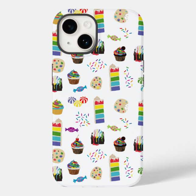 Funda De Case-Mate Para iPhone Patrón de pasteles arcoiris y salpicaduras (Reverso )