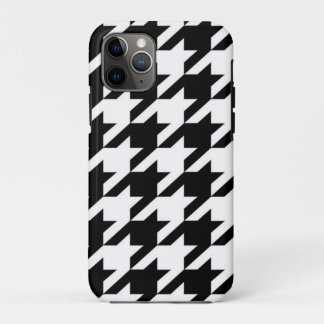 Funda Para iPhone 11 Pro Patrón de patas de gallo geométrico en blanco y ne