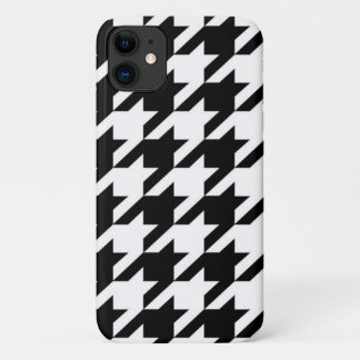 Funda Para iPhone 11 Patrón de patas de gallo geométrico en blanco y ne