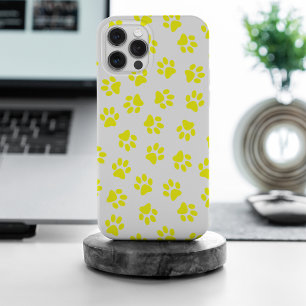 Funda Para iPhone 15 Pro Max Patrón De Patas, Patas De Perro, Patas Amarillas