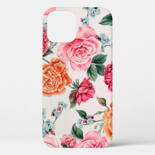 Funda Para iPhone 12 patrón de paternación floral de acuarela, vintage,