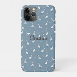 Funda Para iPhone 11 Pro Patrón de pato de piel blanca