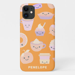 Funda Para iPhone 11 Patrón de pavo de calabaza otoñal en Pastel