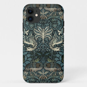 Funda Para iPhone 11 Patrón de pavo real y dragón de William Morris