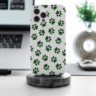 Funda Para iPhone 15 Pro Max Patrón De Paws, Paws De Perro, Papas Verdes